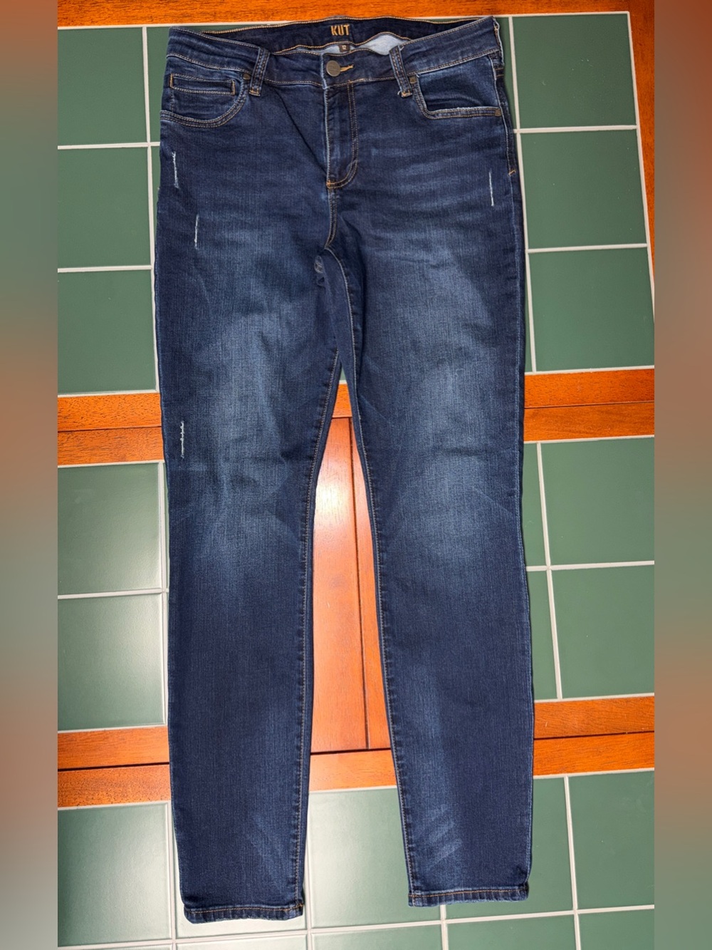 Kut from the Kloth Dark Blue Toothpick Skinny Jeans size 12